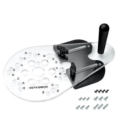 POWERTEC Placa base universal de enrutador compensado con guía reversible de enrutamiento de bordes, agujeros preperforados marcados para cable Porter, Bosch, Milwaukee, Ryobi, Makita, Dewalt,