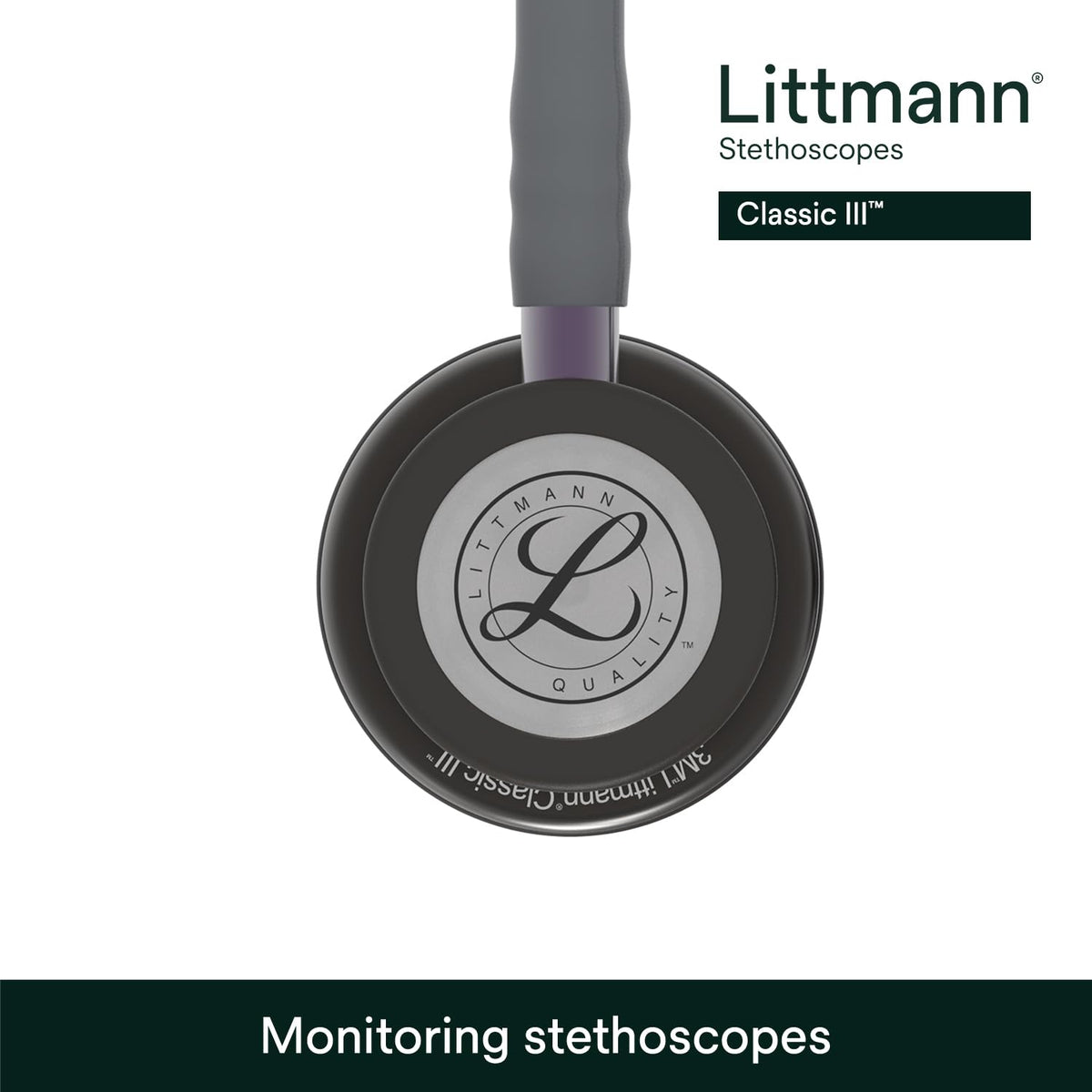 3M Littmann Estetoscopio Classic III, Manguera Color Gris, Acabado Humo, 69 cm (Modelo 5873)