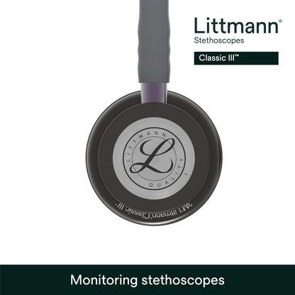 3M Littmann Estetoscopio Classic III, Manguera Color Gris, Acabado Humo, 69 cm (Modelo 5873)