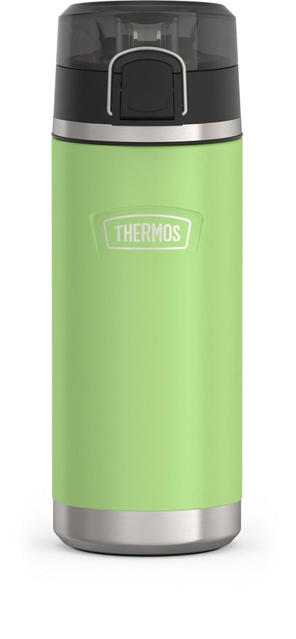 THERMOS ICON SERIES, botella de agua con boquilla - 18 onzas, color lima, botella de agua aislada al aspiradora de acero inoxidable con tapa
