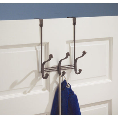 Interdesign York Repisa para Colgar sobre La Puerta, 3 Ganchos, Color Bronce