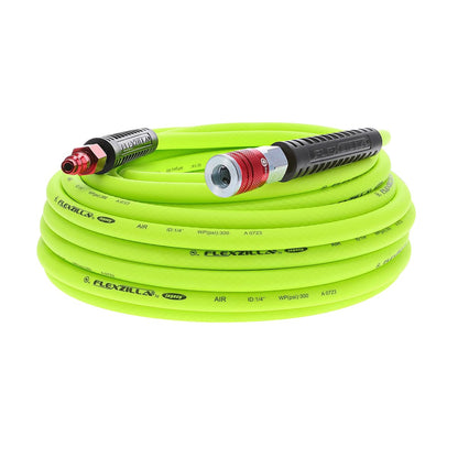 Flexzilla Manguera de Aire Híbrida Ligera para Herramientas Neumáticas - Flexzilla con enchufe y acoplador - 1 - 4" (inches) x 50' (feet) - Acoplador y enchufe