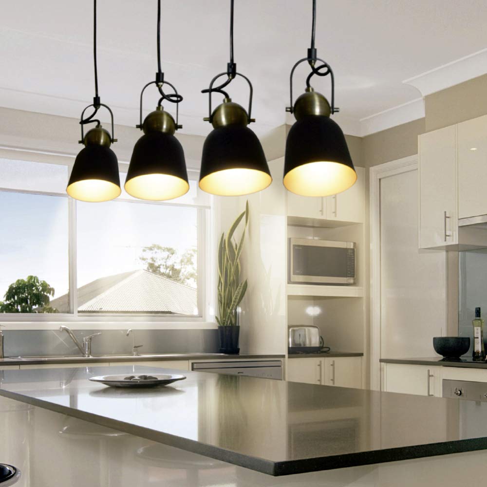 Tecnolite Lámpara Colgante Interior Decorativa 240CTL8004MVN, Base E27, 100-240 V, Negro Mate