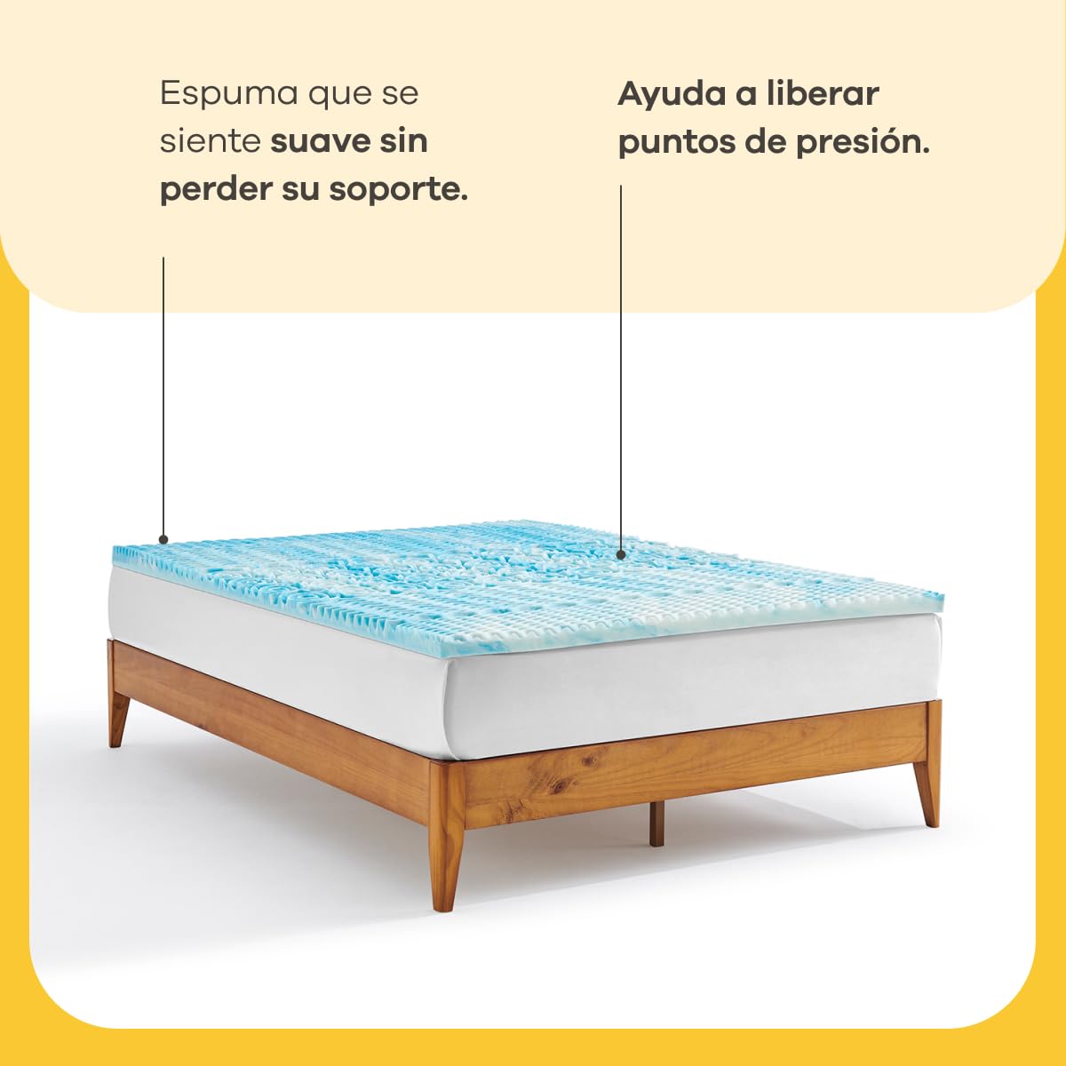 Nooz Cubre Colchón Individual Memory Foam Infusionado con Gel, sobre Colchón Fresco, Colchoneta Espuma Memory Foam 5cm, Suaviza tu Colchon