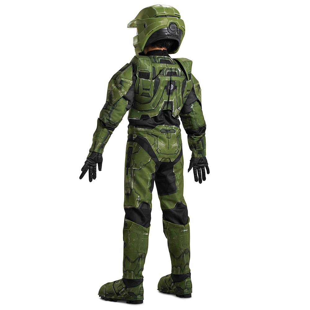 Disguise, Disfraz de Master Chief, Traje Oficial de Halo, Talla Infantil L (10-12), Overol Infantil, Traje Musculoso con Mascara, Infinite Prestige