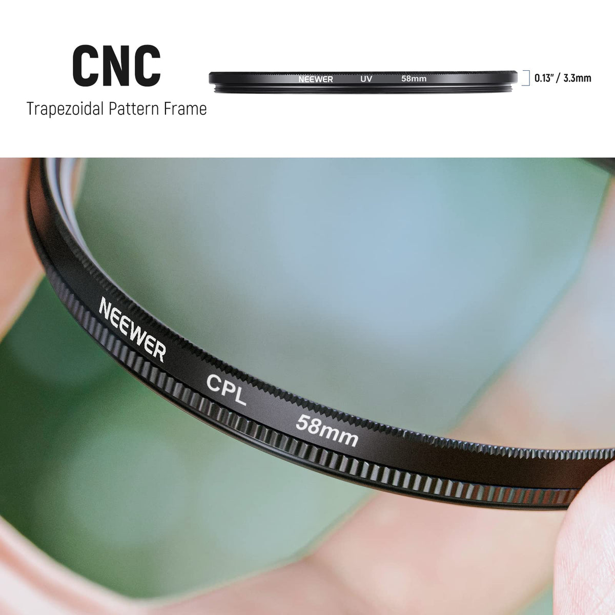 NEEWER 58mm UV CPL FLD Filtro Kit & ND Set para Canon Rebel, EOS Camaras | /