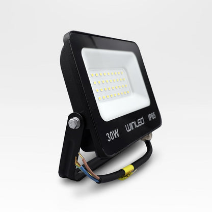 Reflector LED Exterior 30W, WRE-012, Luz Blanca Fría 6500K, 3000 Lúmenes, IP65 a Prueba de Agua, Iluminación de Jardín, Fachada, Patio y Áreas Abiertas, Winled