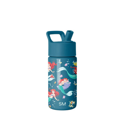 Simple Modern Summit Botella Infantil con Popote, Acero Inoxidable, Diseño Disney - Disney-Ariel Day Dream - 0.4 Litros