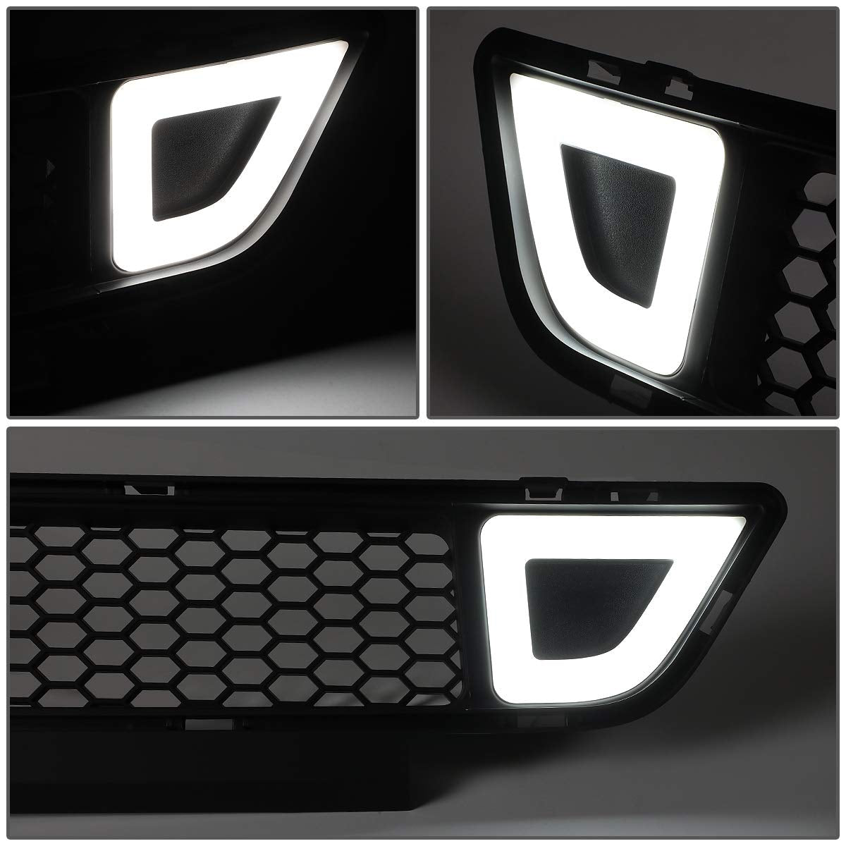 DNA Motoring Rejilla de Parachoques Delantero Inferior Plástico Reforzado LED DRL para Ford Mustang 2015-2017