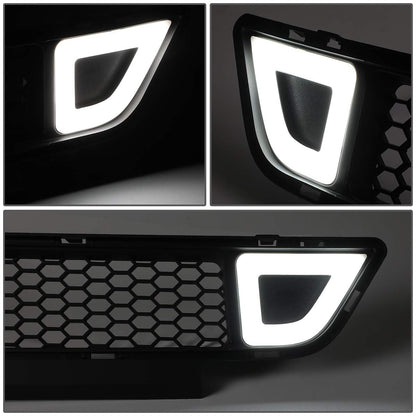 DNA Motoring Rejilla de Parachoques Delantero Inferior Plástico Reforzado LED DRL para Ford Mustang 2015-2017