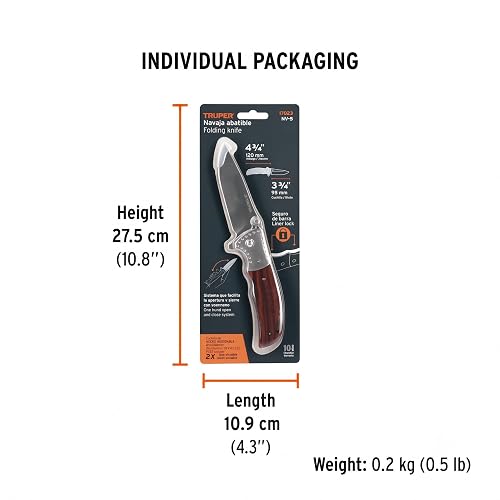 Truper NV-5, Navaja abatible, mango de madera, 4-3/4"