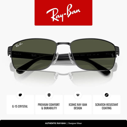 Ray-Ban 0RB3750 Gafas De Sol Unisex, Core-Square, Negro