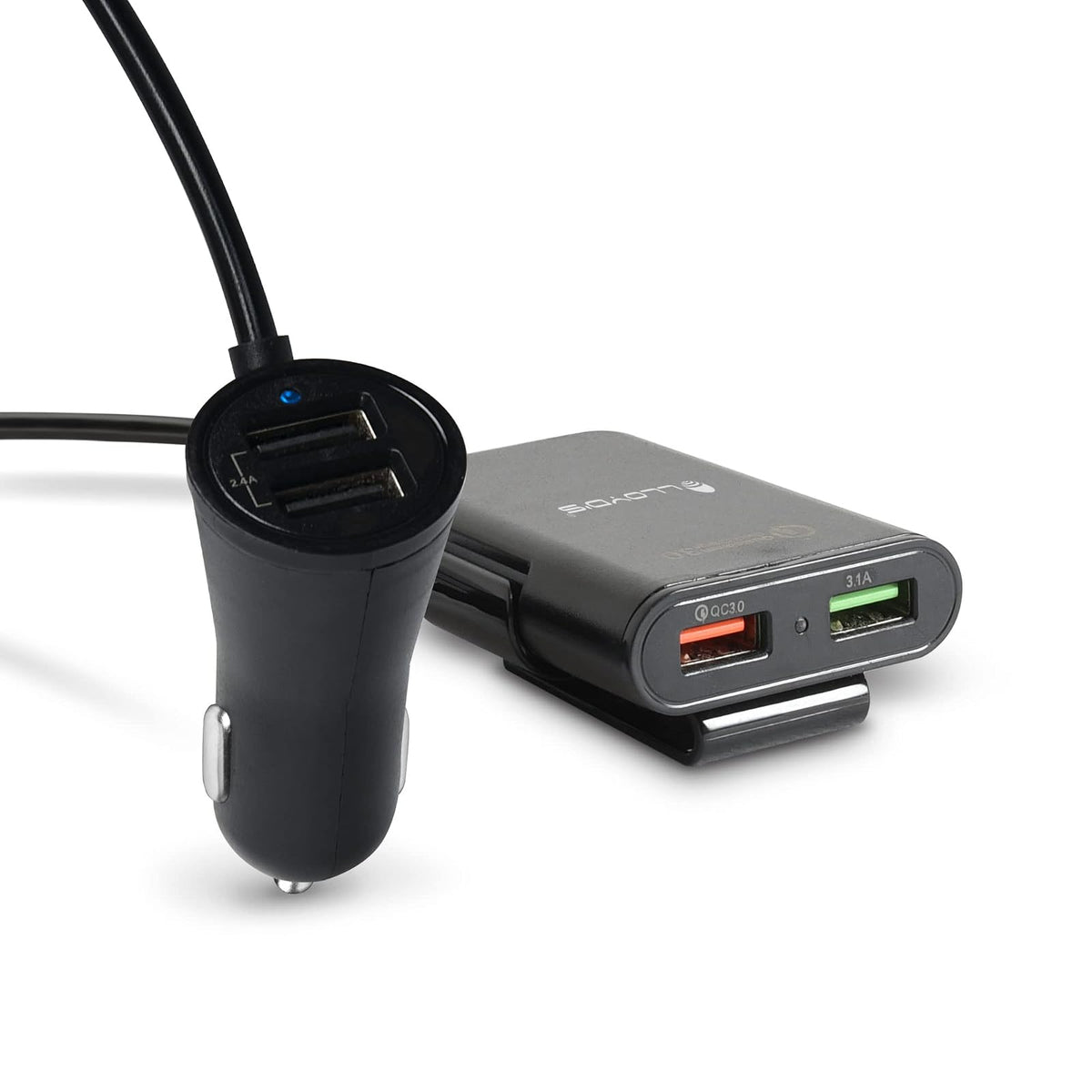 Lloyd's Cargador de Auto Carga Rápida 4 Puertos USB Extensión p/Pasajeros