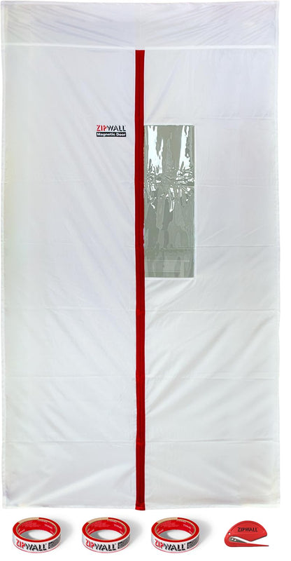 ZIPWALL ZipDoor ZDM - Kit de puerta magnética, 1 paquete, color blanco