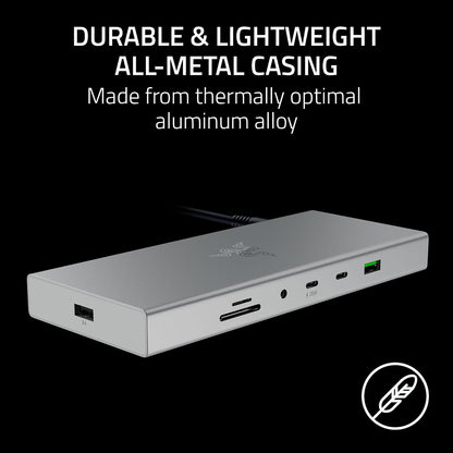 Razer USB 4 Dock – USB Type C 14-in-1 Multiport Adapter Mercury White