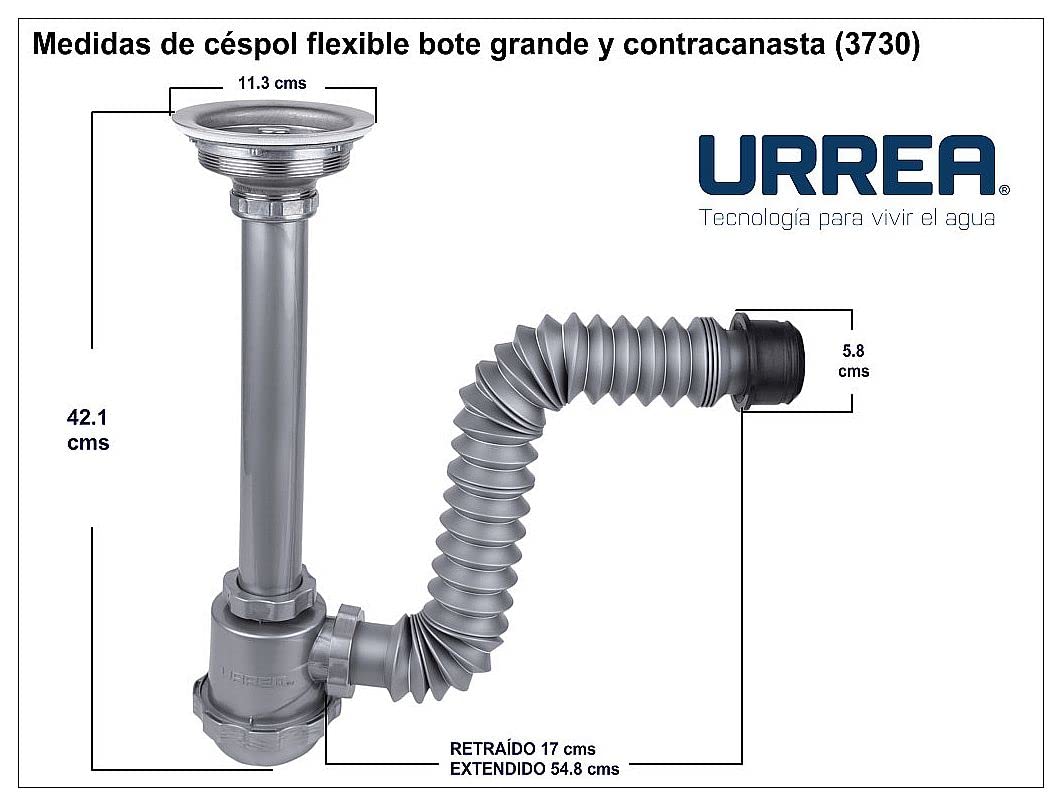 Urrea 3730 Céspol Flexible Bote Grande y Contra Canasta