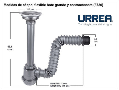 Urrea 3730 Céspol Flexible Bote Grande y Contra Canasta