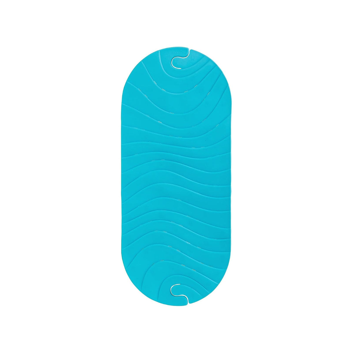 Boon Ripple Tapete de baño Antideslizante Texturizado con Gancho para Colgar y Agujeros de Drenaje, Azul - Blue