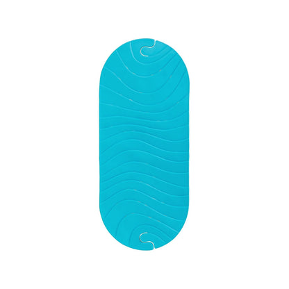 Boon Ripple Tapete de baño Antideslizante Texturizado con Gancho para Colgar y Agujeros de Drenaje, Azul - Blue