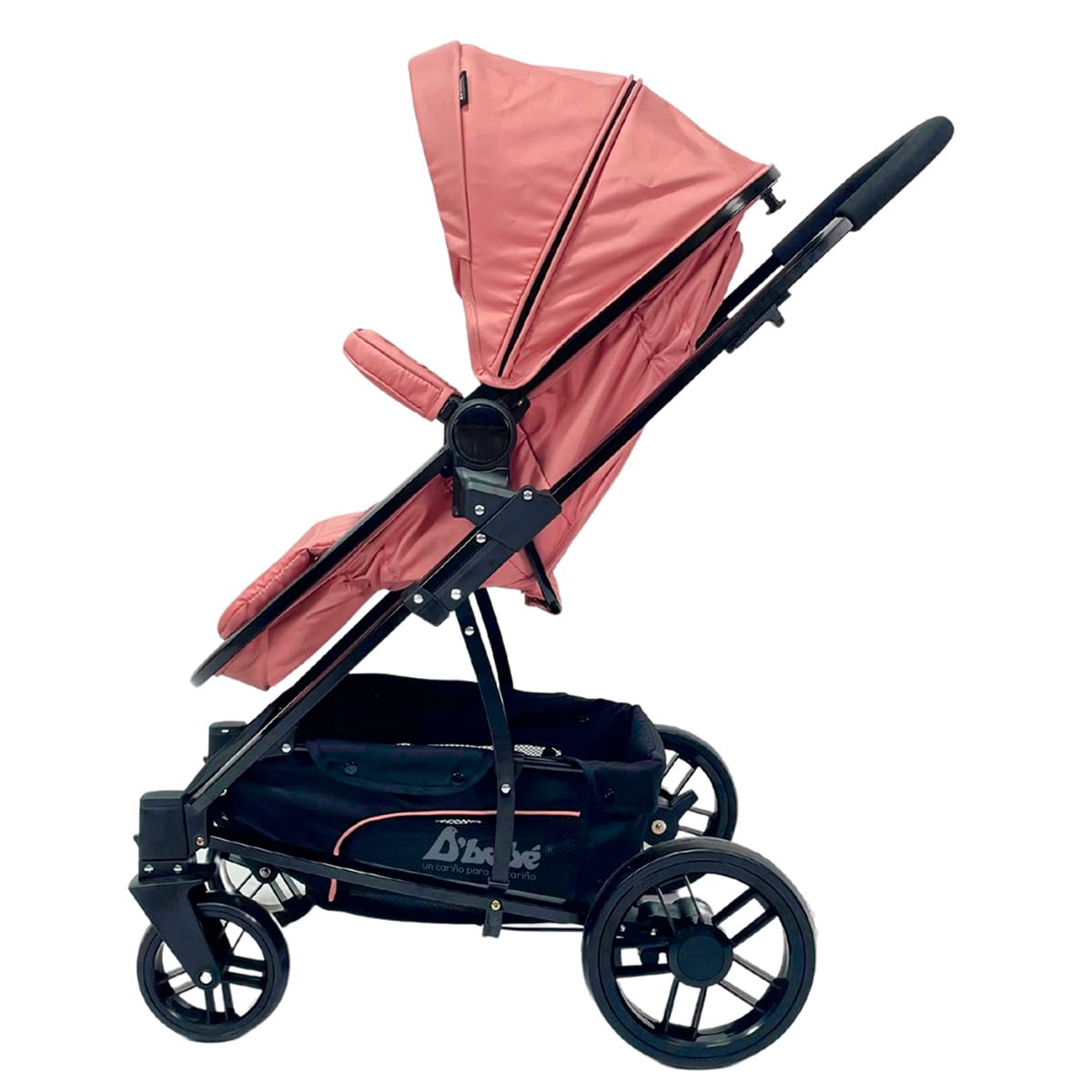 D´BEBÉCarriola Travel System Crown - Carriola Multifuncional - Ideal para Bebés Recién Nacidos y hasta los 4 años - Incluye y Autoasiento Color rosa