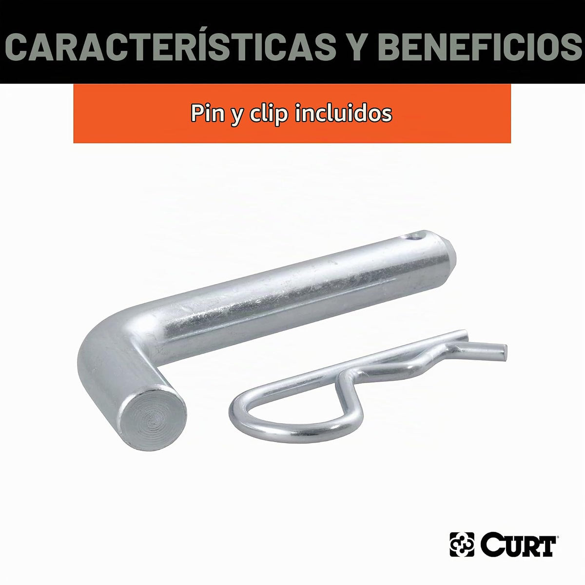 Curt Fusion Soporte de Enganche para Remolque con Bola y Pasádor de 2 in 45134, Negro