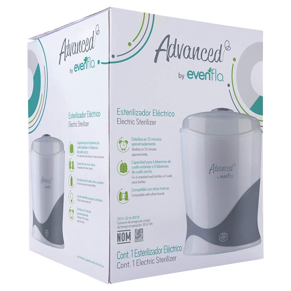 Advanced by Evenflo Esterilizador Eléctrico para biberones y accesorios, a base de vapor, MEX., 1 count, 1