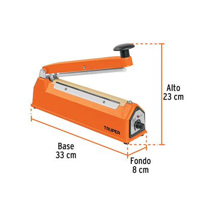 Truper SETE-20, Selladora térmica 20 cm potencia de 300 W temporizador ajustable