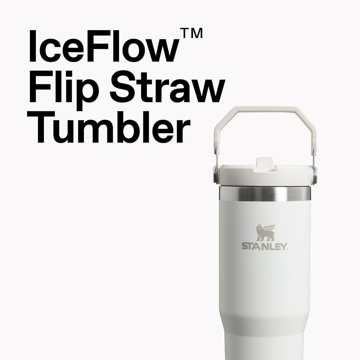 STANLEY IceFlow 2.0 - Vaso con popote abatible con asa de 14 onzas, tapa giratoria y popote abatible, botella de agua a prueba de fugas, acero inoxidable aislado, sin BPA, cuarzo rosa