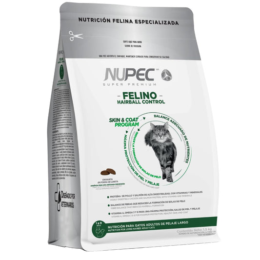 Nupec Comida para Gatos Felino Hairball 1.5 kg - Paquete de 1