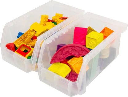 ReadySpace Contenedores de Plástico para Organizar | Grande, 14.8 x 8 x 7 pulgadas, 6-Pack, Apilables, Uso en Clóset, Cocina, Oficina, Cochera, Despensa