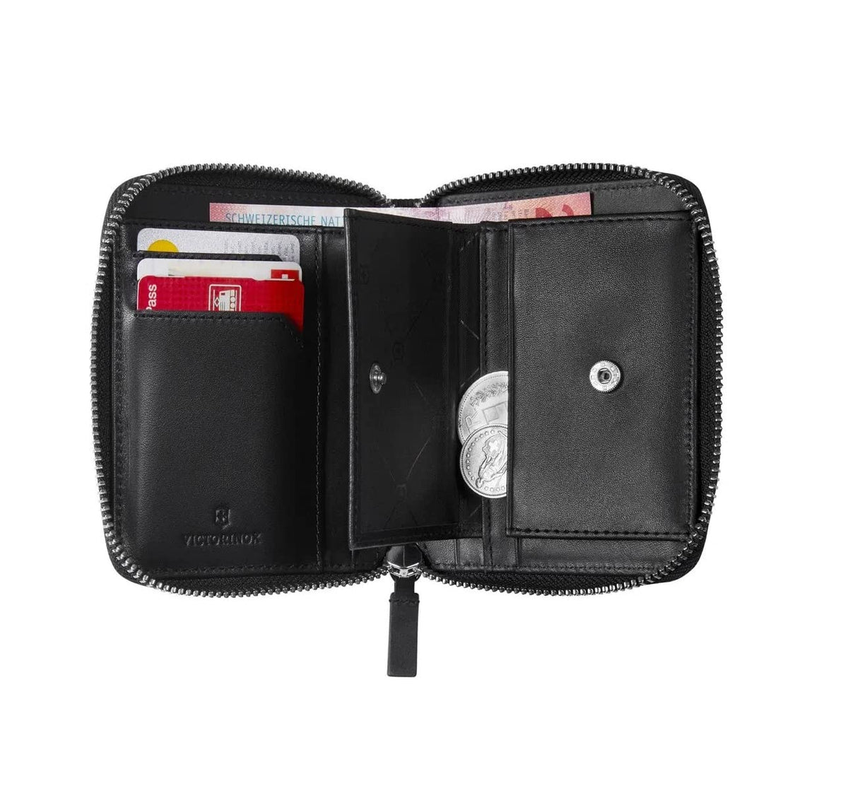 Victorinox Cartera de Piel Altius Alox, Clutch Wallet, Negra