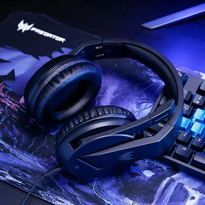 acer Predator Galea 311, tecnología de Audio TrueHarmony, Diseño de Diadema Plegable para Videojuego, Bocinas de 50 mm con almhoadillas de Espuma Suave y micrófono omnidireccional