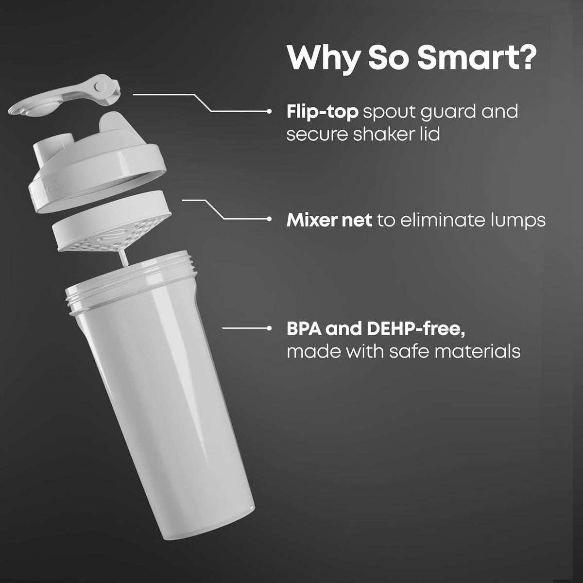 SmartShake LITE DC Comics, The Flash, 800ml, Botella Mezcladora de Proteínas, Libre de BPA