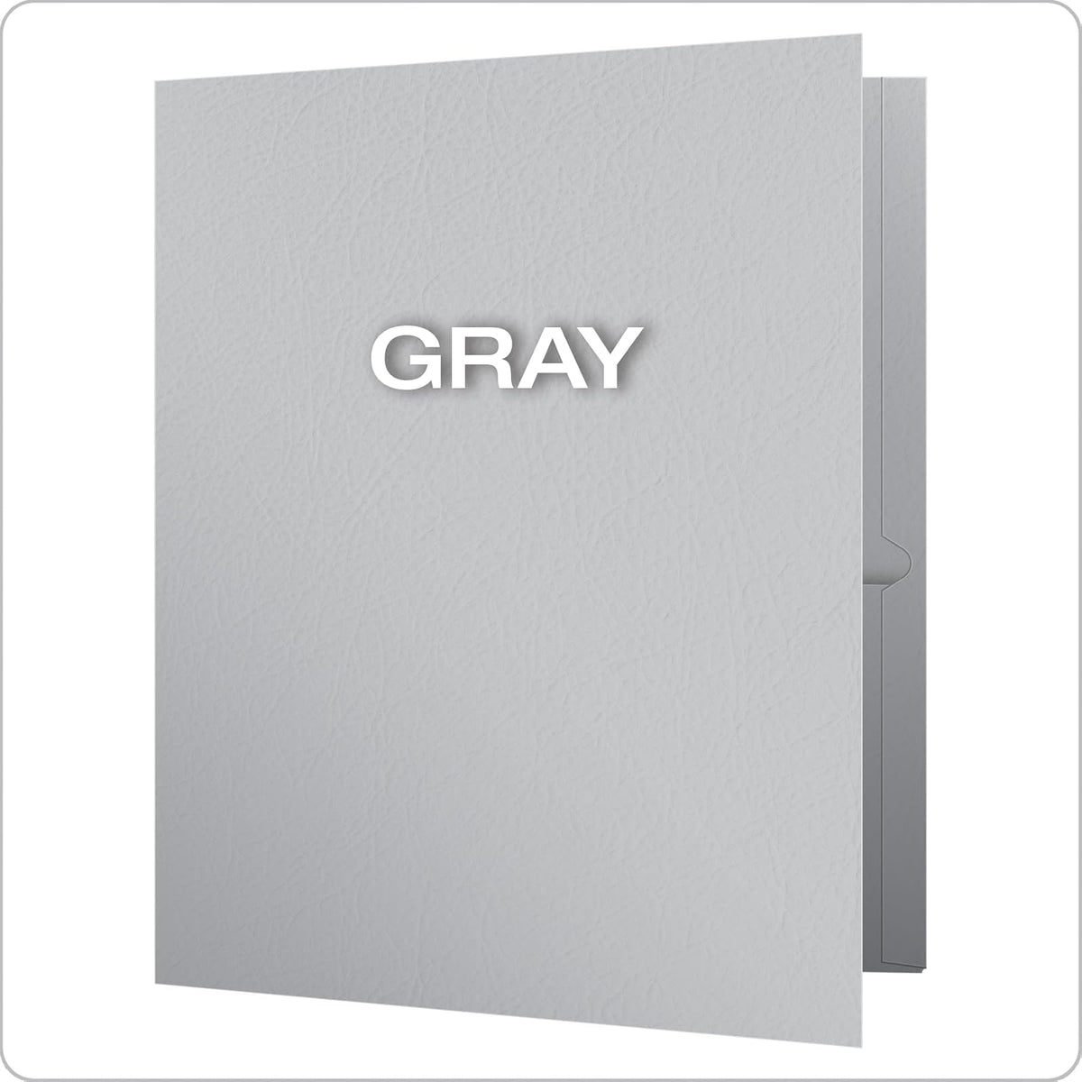 Fólder de bolsillo Oxford Twin, tamaño carta, 25 por caja, Gris, 1 paquete