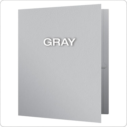 Fólder de bolsillo Oxford Twin, tamaño carta, 25 por caja, Gris, 1 paquete