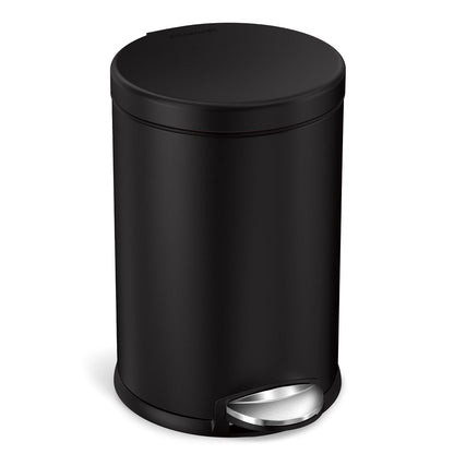 simplehuman Papelera para baño, 4,5 litros, Negro Mate