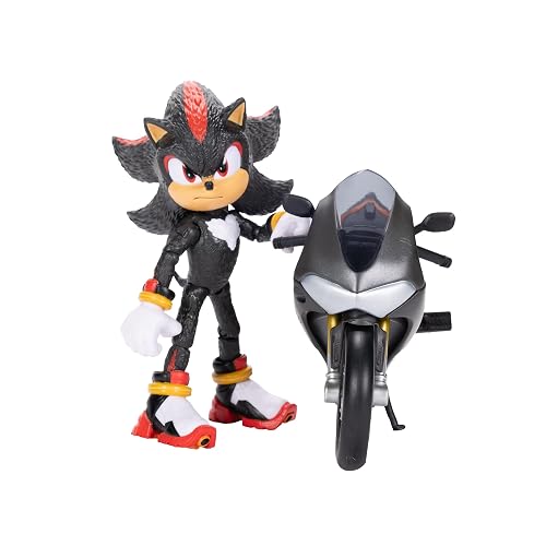Jakks Pacific - Sonic 3 Movie Figura de 5″ con Vehículo (Motocicleta) – Personaje Articulado con Detalles Cinematográficos para Fans Desde 3 Años