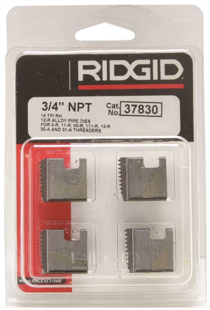 RIDGID - Peines De Roscar Terraja de Tubo 37830, 12R 3/4 Npt, Plomería, Kit de Herramientas