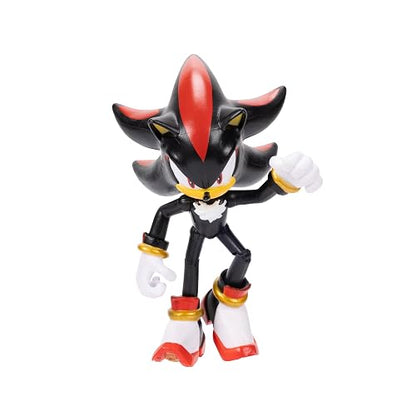 Jakks Pacific - Sega Sonic The Hedgehog Figura Articulada Modern Shadow de 4″ con Accesorio Star Spring – Colección Oficial Sonic para Fans y Niños 3+ Años