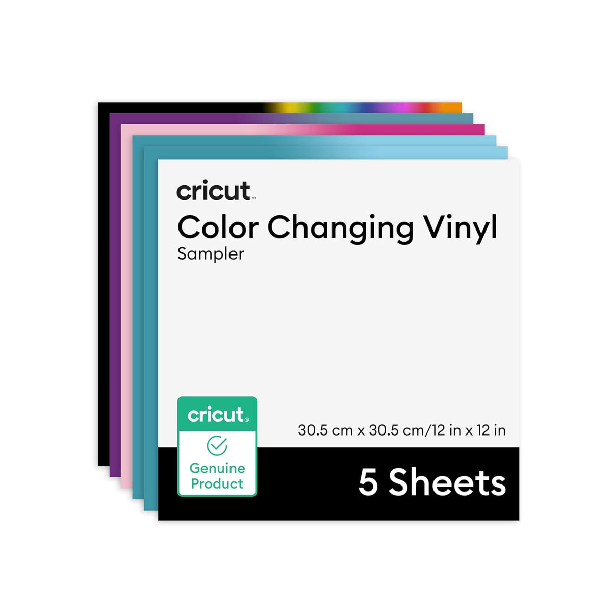 Cricut Shimmer Vinyl Muestreador para Fiestas, 12 x 12 Pulgadas - Contemporáneo, Moderno - 12x12 in (5 ct)