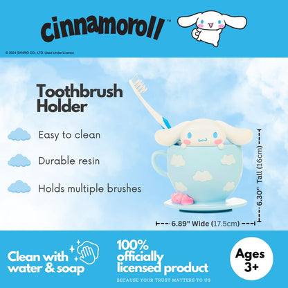 Franco Collectibles Cinnamoroll - Soporte para cepillos de Dientes - Vaso para brochas de Maquillaje (Producto Oficial)