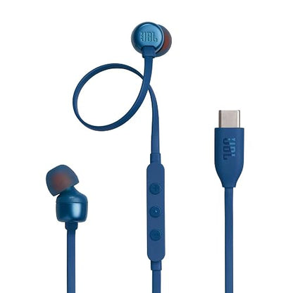 JBL Tune 310C Audífonos con Mic/Control USB-C, Drivers de 9mm, Cable Antienredos - Azul