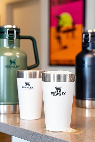 STANLEY Adventure - Vaso de cerveza apilable de 16 onzas, taza de beber apilable para bebidas frías, apto para lavaplatos, vaso de acero inoxidable aislado | sin BPA | orquídea suave