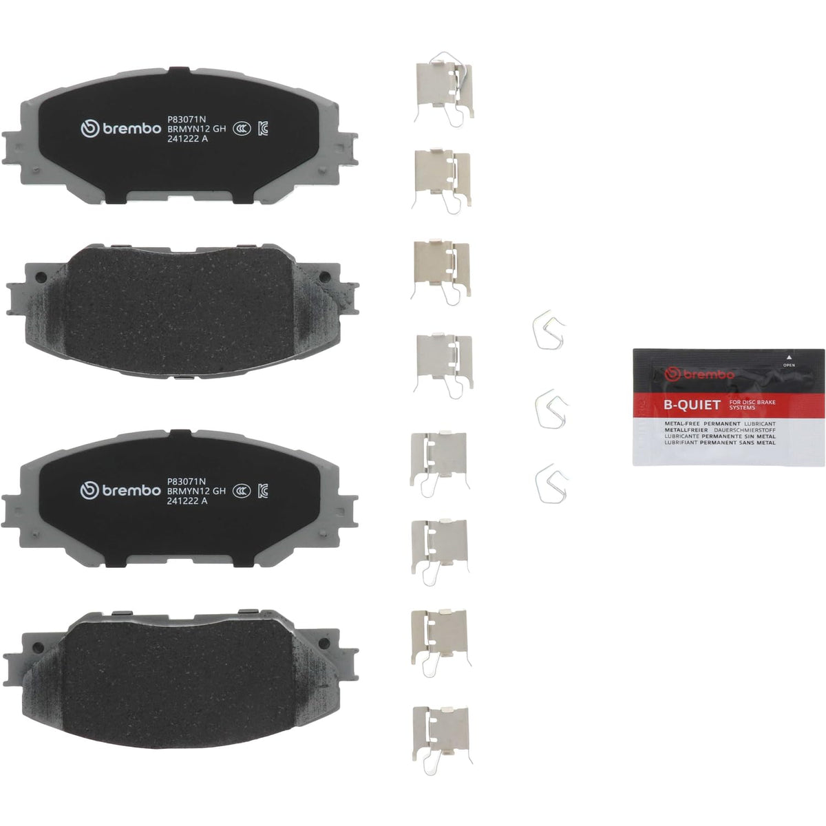 Brembo Balata (NAO) P83071N Pontiac Vibe 2009-2010, Scion iM 2016-2016, tC 2011-2016, Toyota Corolla iM 2017-2018, Matrix 2009-2013, Mirai 2016-2020, RAV4 2006-2018