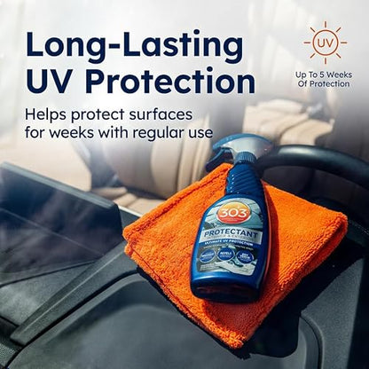 Protector automotriz 303 – Proporciona una protección UV superior, ayuda a prevenir la decoloración y grietas, repele el polvo, la pelusa y las manchas, restaura el color perdido y el brillo, el embalaje de 16 onzas (30382CSR) puede variar