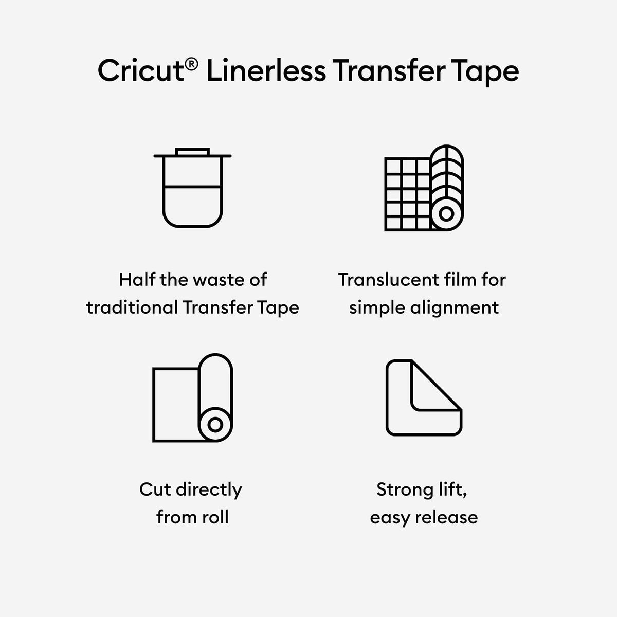 Cricut® Cinta de transferencia sin revestimiento (30 pies) Transparente