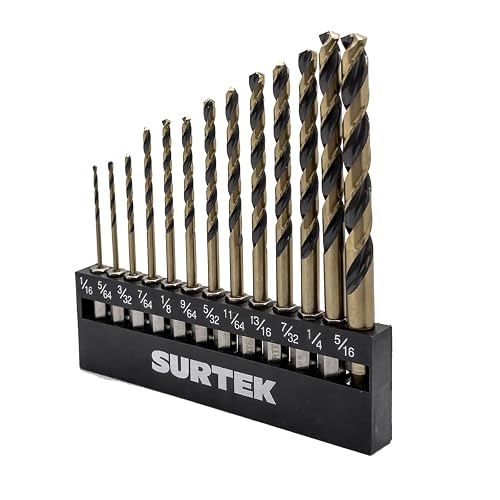 Surtek Jbsh13 Juego de Brocas de Acero de Alta Velocidad Zanco Hexagonal | 13 Piezas