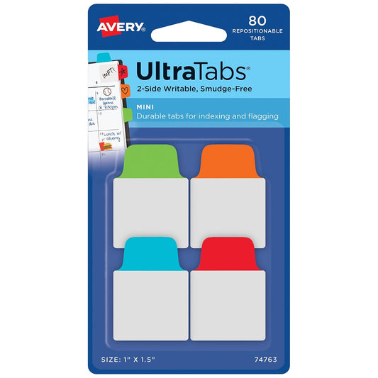 Avery 74763 Mini Ultra Tabs Reposicionables 2.5x 3.8 cm paq 80