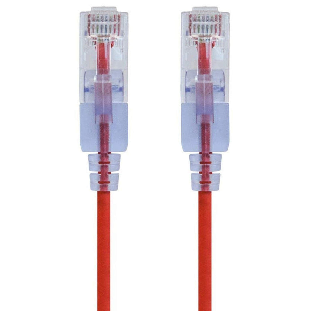 Monoprice SlimRun Cable de Conexión Ethernet Cat6A, 10 Gbit/s - Rojo - 3ft - Paquete de 5