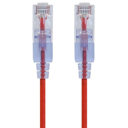 Monoprice SlimRun Cable de Conexión Ethernet Cat6A, 10 Gbit/s - Rojo - 3ft - Paquete de 5